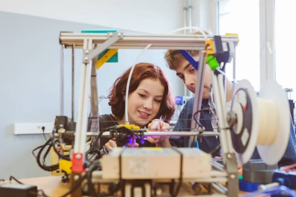 high schoolers 3d printing work