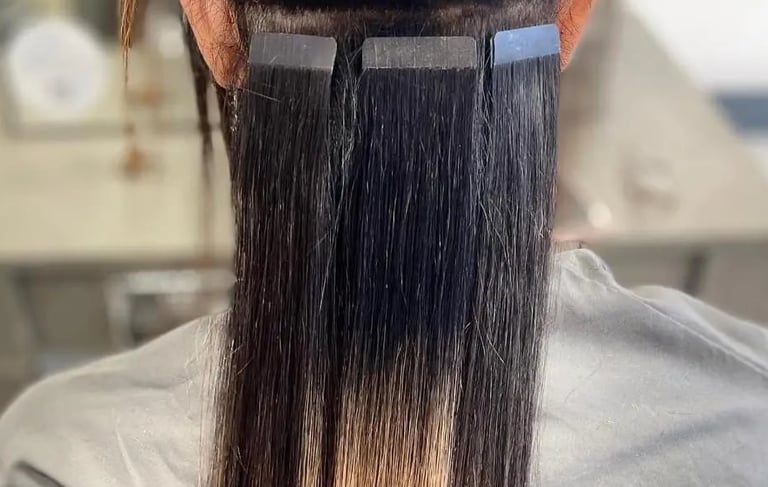 Tape hair extensions masalon