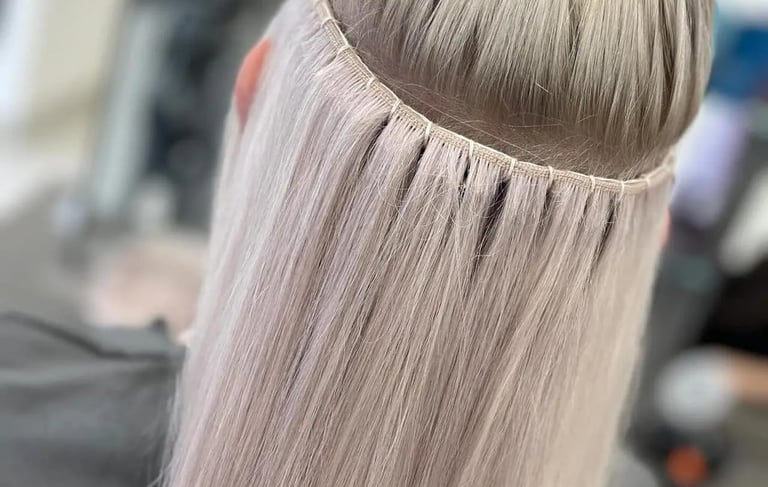 Luxury weft hair blonde extensions