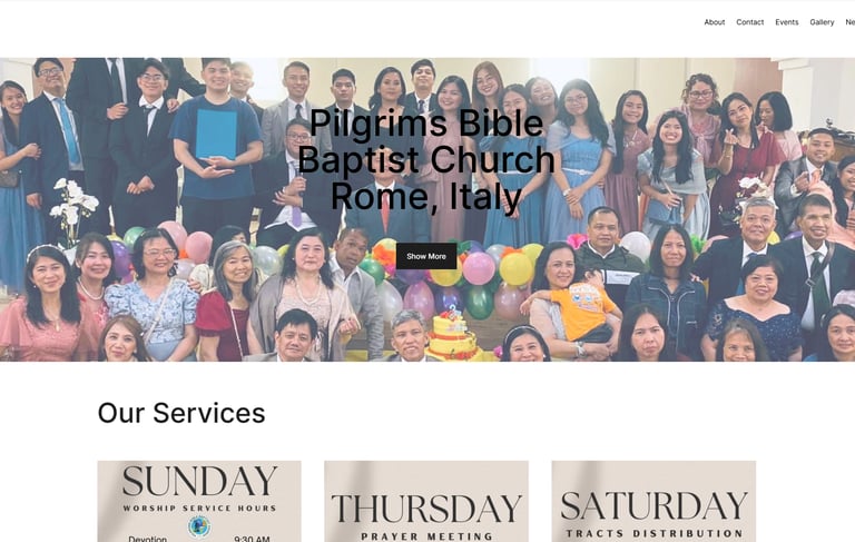 Pilgrims Bible Baptist Church Rome, Italy - Website