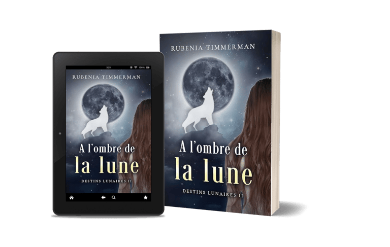 Mockup ebook et broché A l'ombre de la lune -saga Destins Lunaires - ubenia Timmerman.