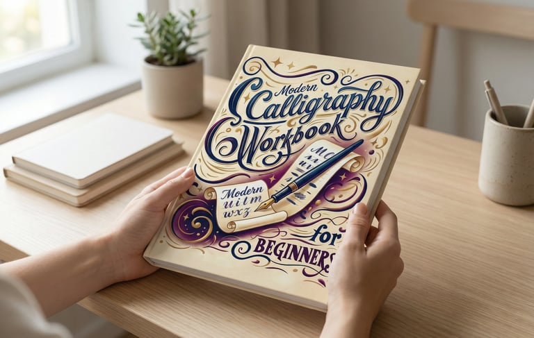 a person holding a book with a pen and a pen