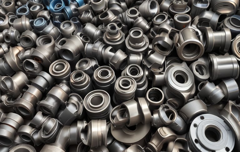 Industrial machinery operating in a modern factory setting with workers in safety gear.