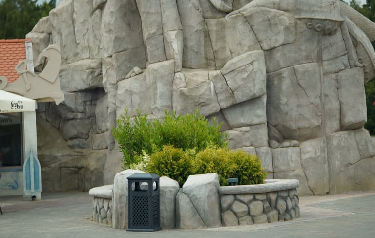 Artificial rock formation for themed environment project