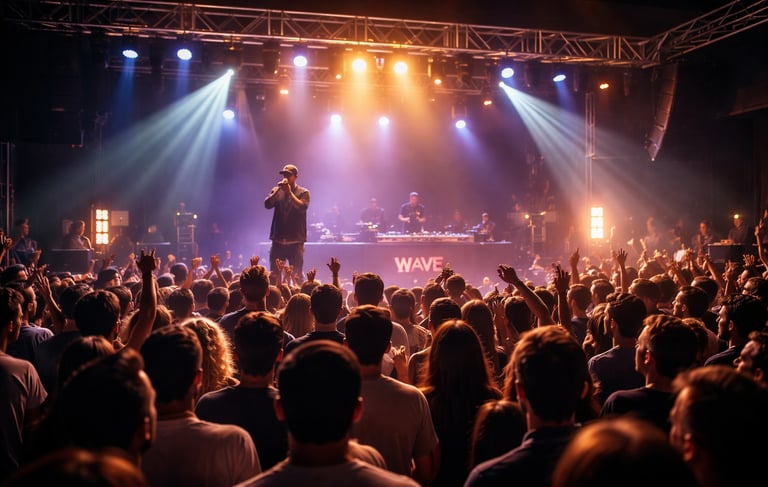 Imagen de concierto en directo con wave agncy