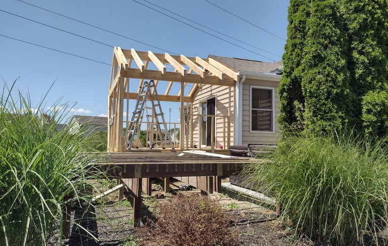 Room addition expanding living space in Columbus, Ohio