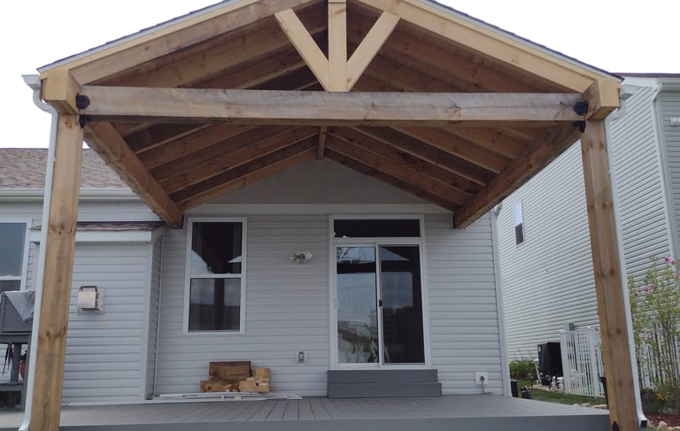 Backyard timber pavilion for outdoor entertaining in Columbus, Ohio