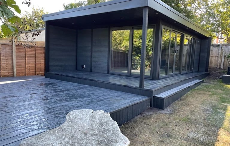 Henley garden room, with canopy and decking