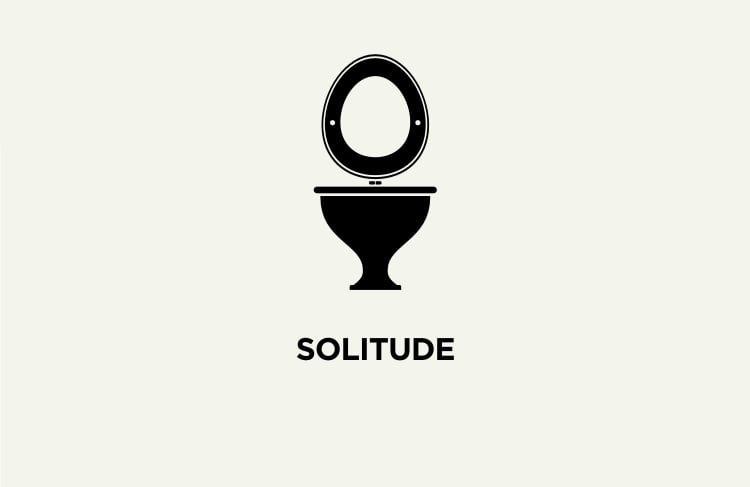 Toilet Seat Solitude Icon Design