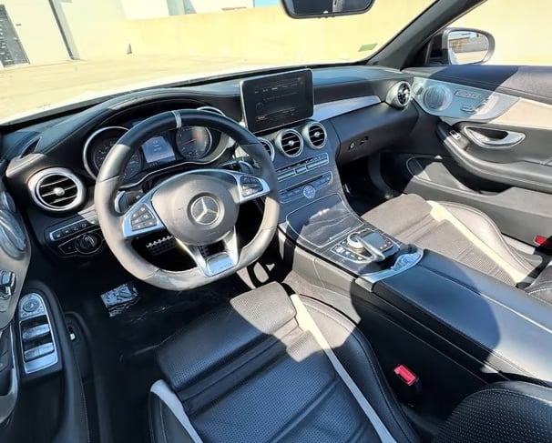 Mercedes C63s AMG interior with leather seats and digital dash