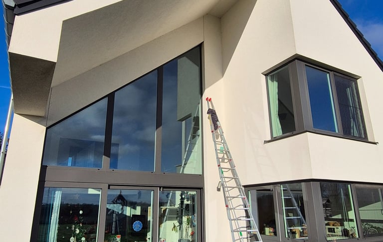 a house with a ladder ladder and a ladder