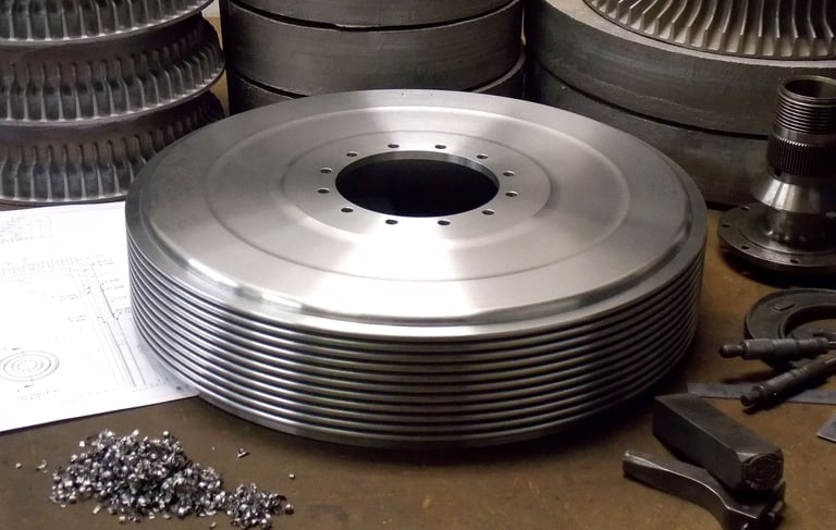 Typecast Drum on bench aluminium cast iron Alfin brake drum for vintage classic road and race cars