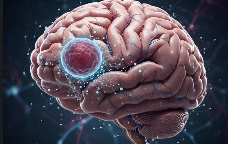 Figura esquemática artística do tumor cerebral em Fortaleza