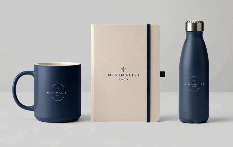 Taza personalizada con tu logo, cuaderno cosido A5 con logo personalizado y botella termica con logo
