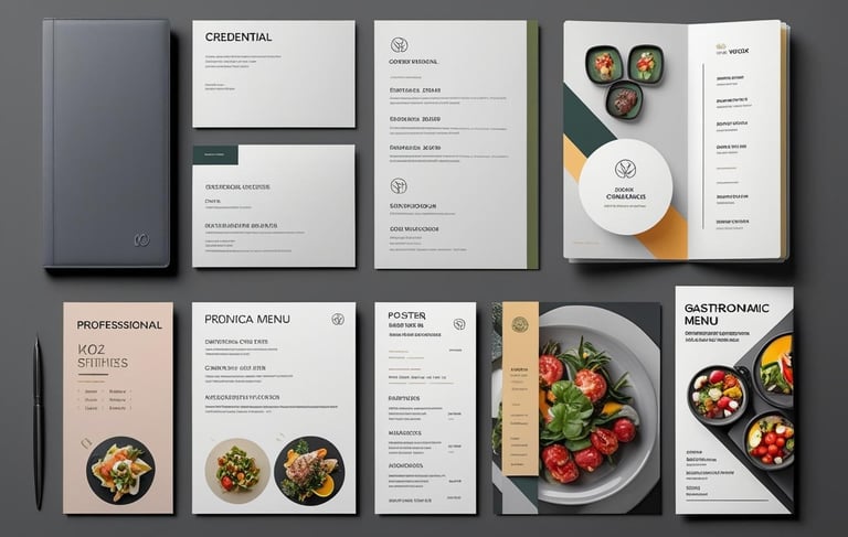 menu, lapiceras, credenciales, tarjetas personales