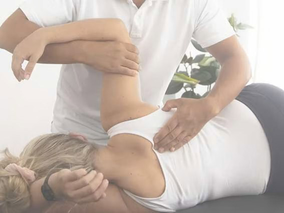 female having remedial myofascial release in Wollongong Therapy Clinic