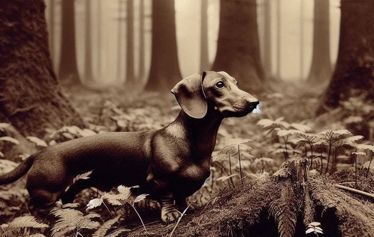 Dachshund hunting badgers