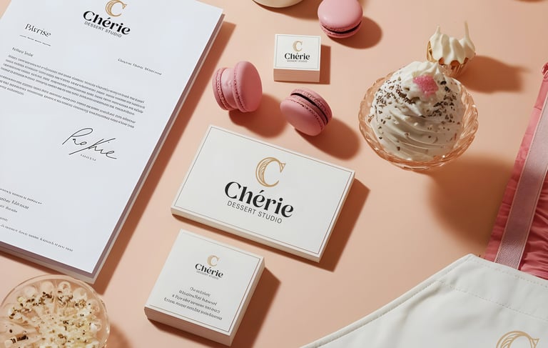 Luxury bakery logo “C baguette icon” for Cherie Desert Studio by The Gravids