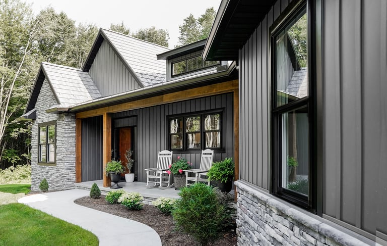 a house with a large patio area and a patio area