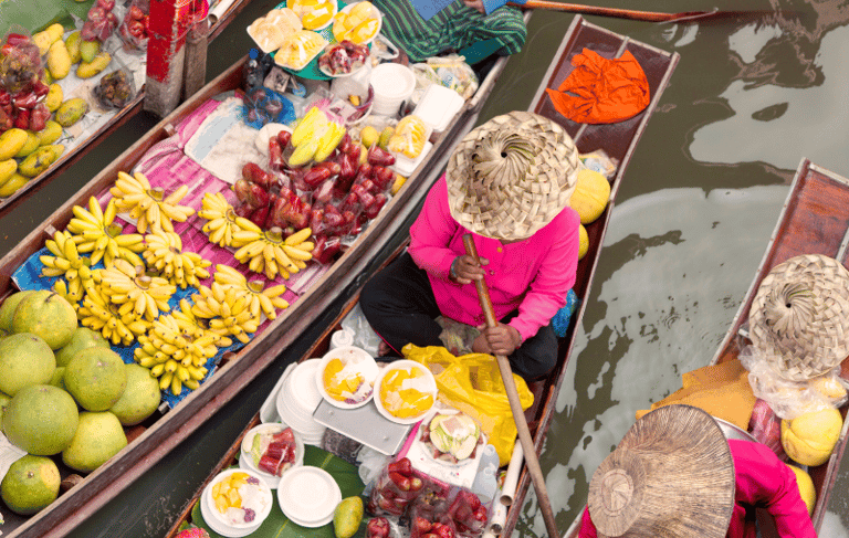 Mercado flotante de Bangkok (Tailandia)