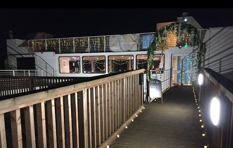 the ark northampton at nighttime, dressed for a wedding reception
