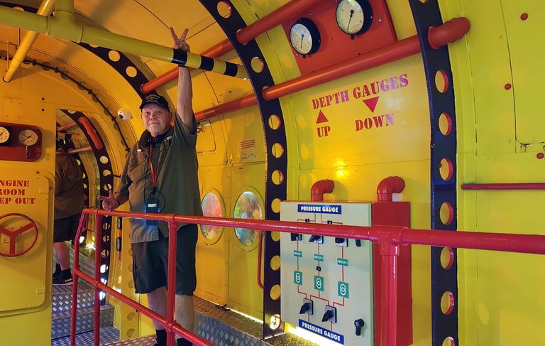 The Pirate in his Yellow Submarine in Liverpool, England