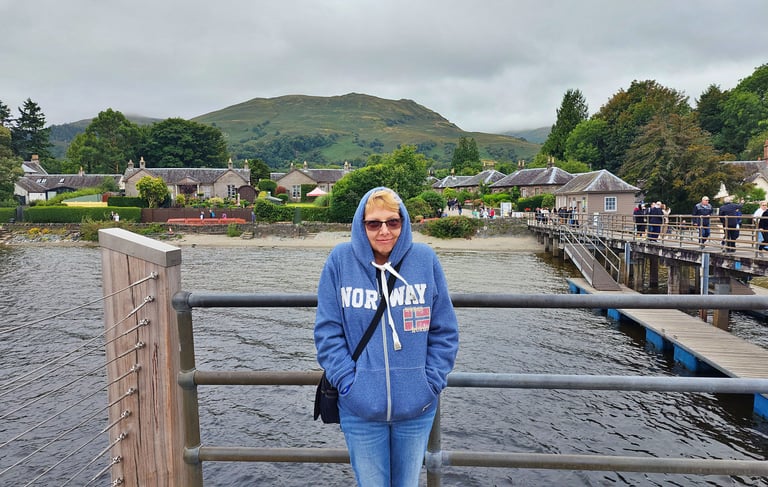 Lady at Loch Lomond in Luss, Scotland
