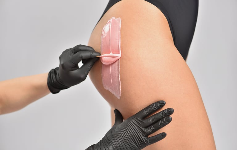 Professional performing brazilian waxing technique