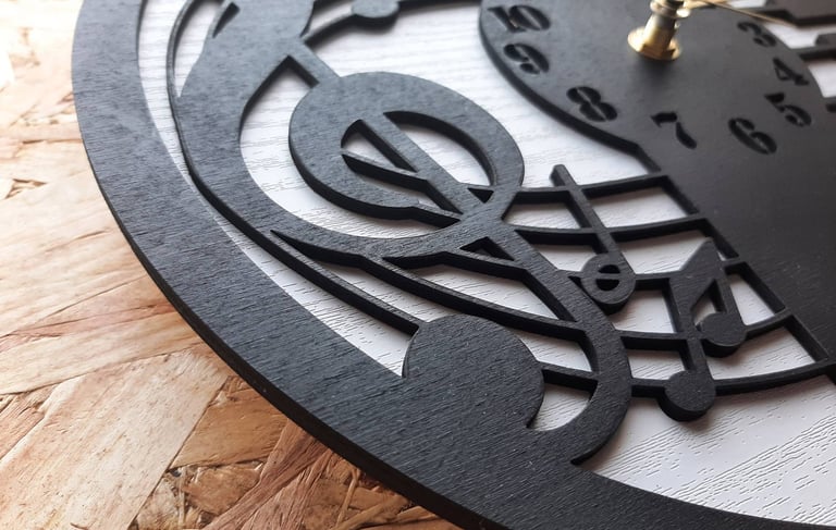 Image of hand made wooden clock