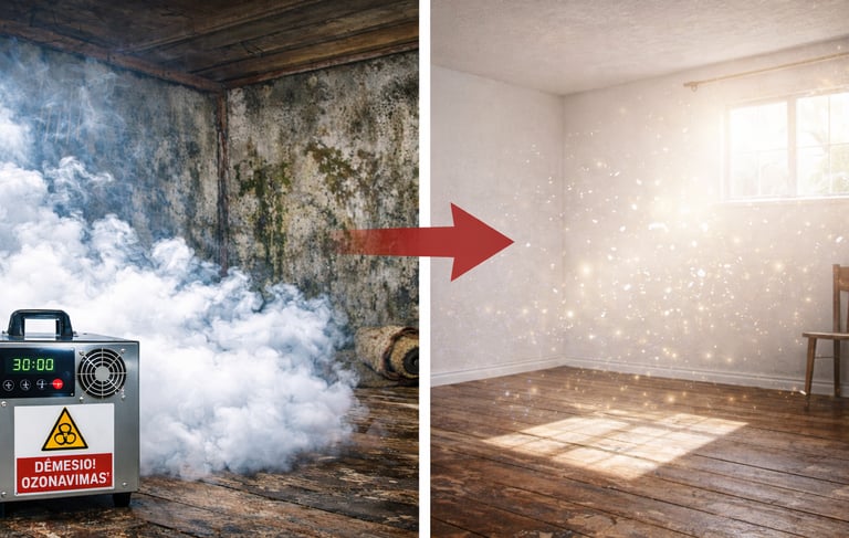 ozonavimas, ozonavimo paslaugos, patalpų ozonavimas, pelėsio naikinimas ozonu, kvapų šalinimas ozon