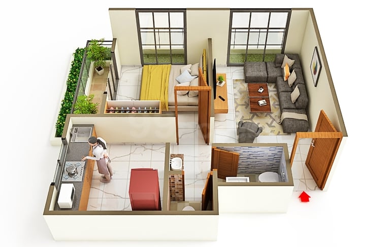 Flat No.B-02 RERA CARPET 443 Sq.feet.