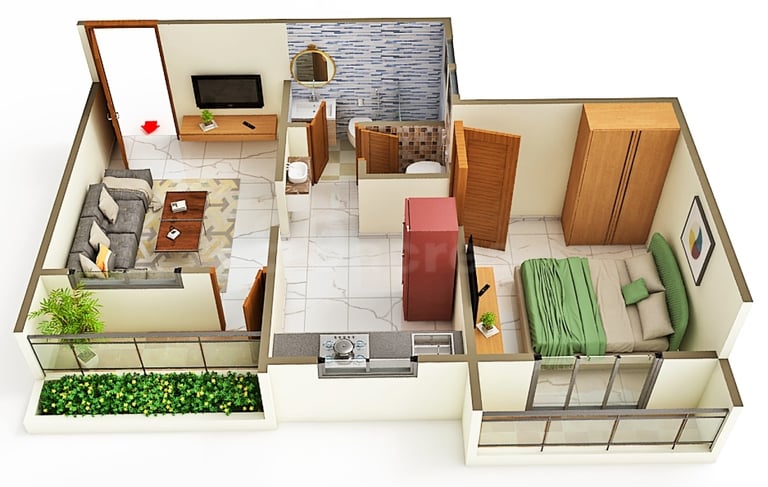 F.No.B-03 RERA CARPET 425 Sq.Feet.