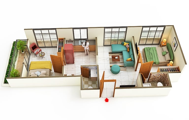 F.No. B- 05 RERA CARPET 572 Sq. Feet.