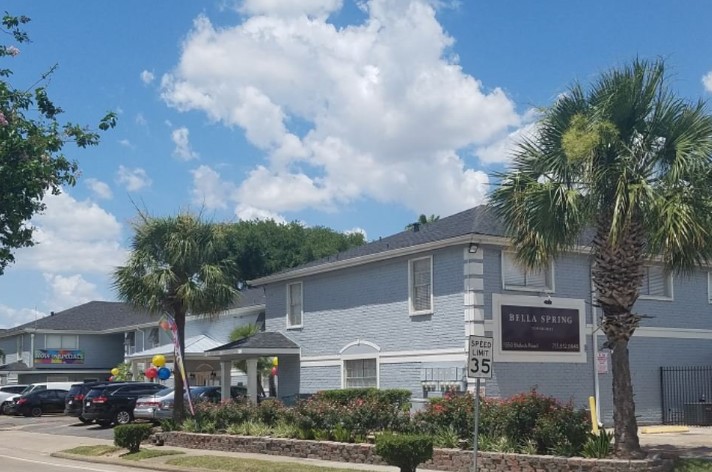 Exterior view of Bella Spring Townhomes in Houston