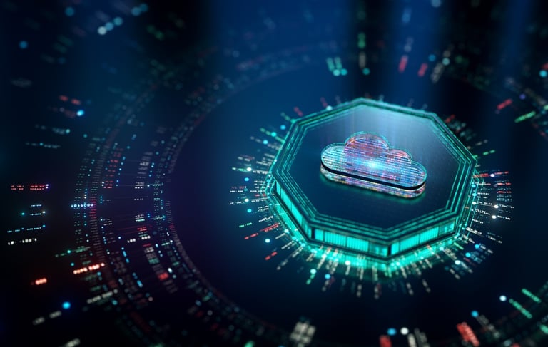 Image of Cloud surrounded by a wall representing security