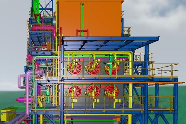 Design of Petrochemical plant Images.  Design in Staadpro images