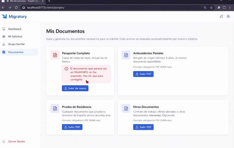 Plataforma IA para Trámites Extranjería 