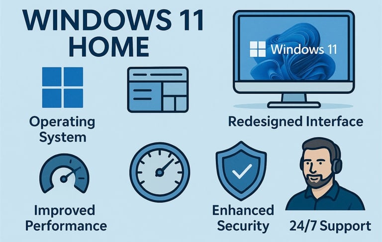 Download Windows 11 Home Operating System - Click here.
