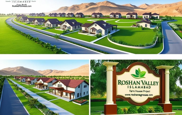 a collage of a sign board with a sign that says roshan valley