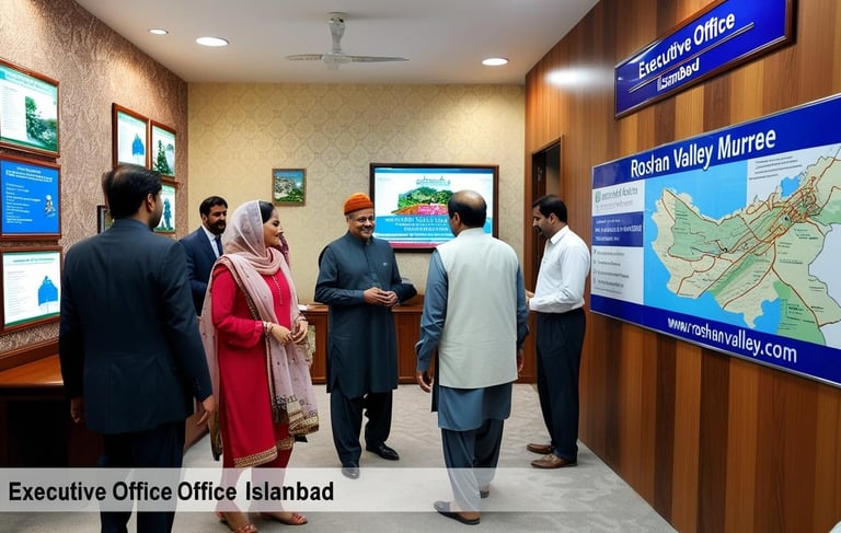 a group of people standing around a map of a map