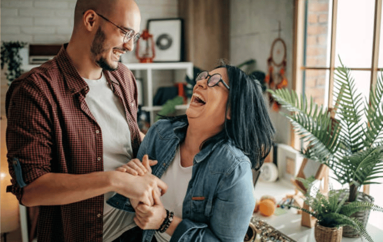 Man and Woman Laughing