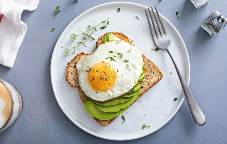 half boiled or boild egg, avocado egg tossed in one of the healthy option in sandwich
