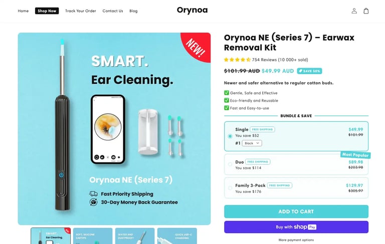 orynoa smart ear cleaning