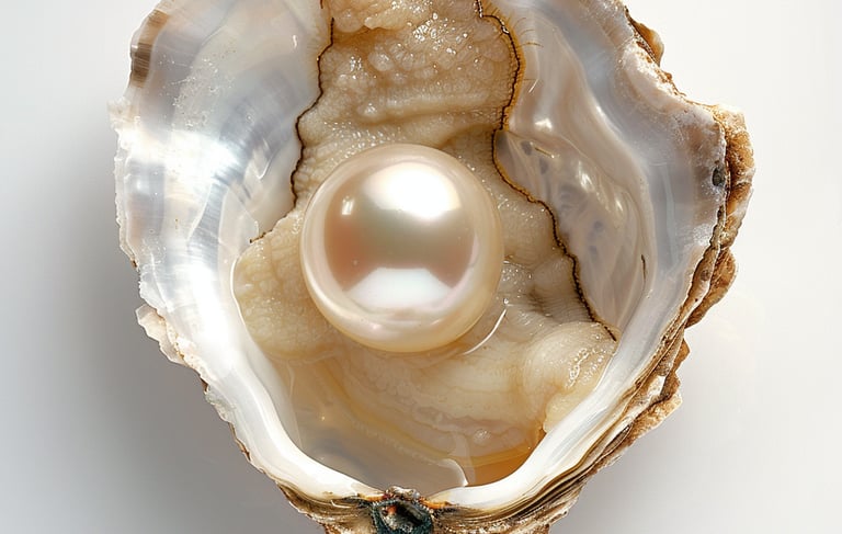 a pearl pearl in a shellfish shell