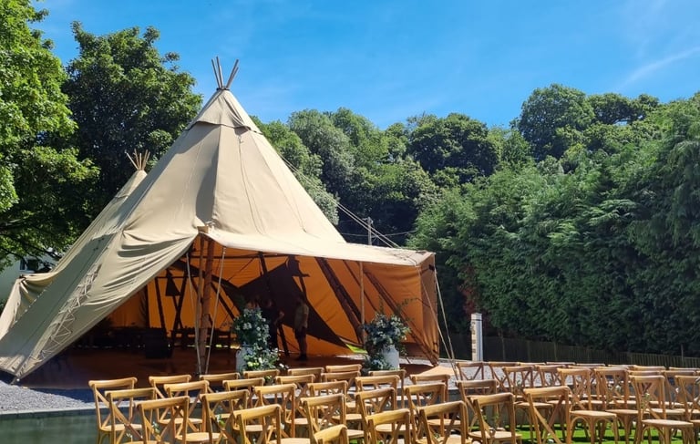 Ceremony and Tipi Blue Acre Weddings North Wales | Han & Stu Wedding Music Duo Blog