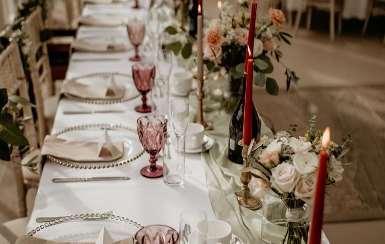 table setting for wedding breakfast