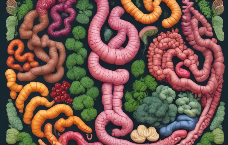 a 3d image of a human with a red circle in his stomach