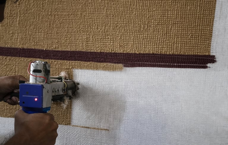 Handtufted carpet weaving