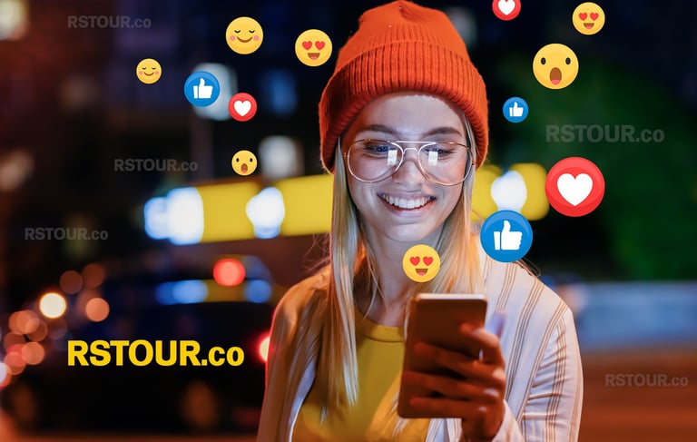 a woman in a red hat and glasses is holding a cell phone
