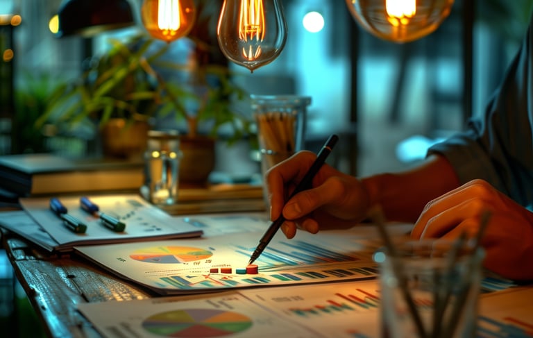 Équipe de professionnels effectuant un audit d'identité visuelle sur un tableau interactif, 